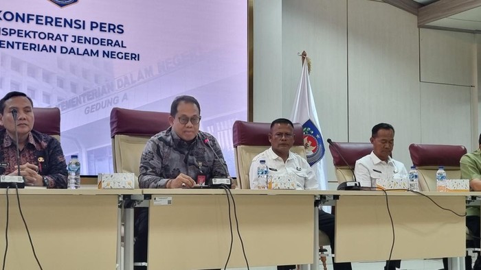 Konferensi pers Kemendagri (Taufiq/detikcom)