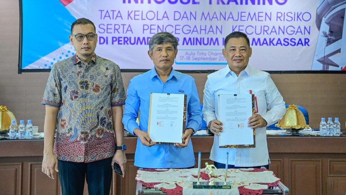 PDAM Makassar menandatangani nota kesepahaman (MoU) dengan BPKP Sulsel.