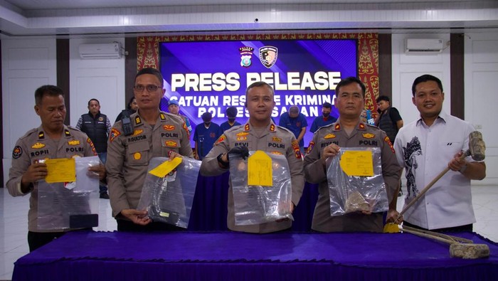 Polres Asahan saat konferensi pers. (Foto: dok. Polres Asahan)