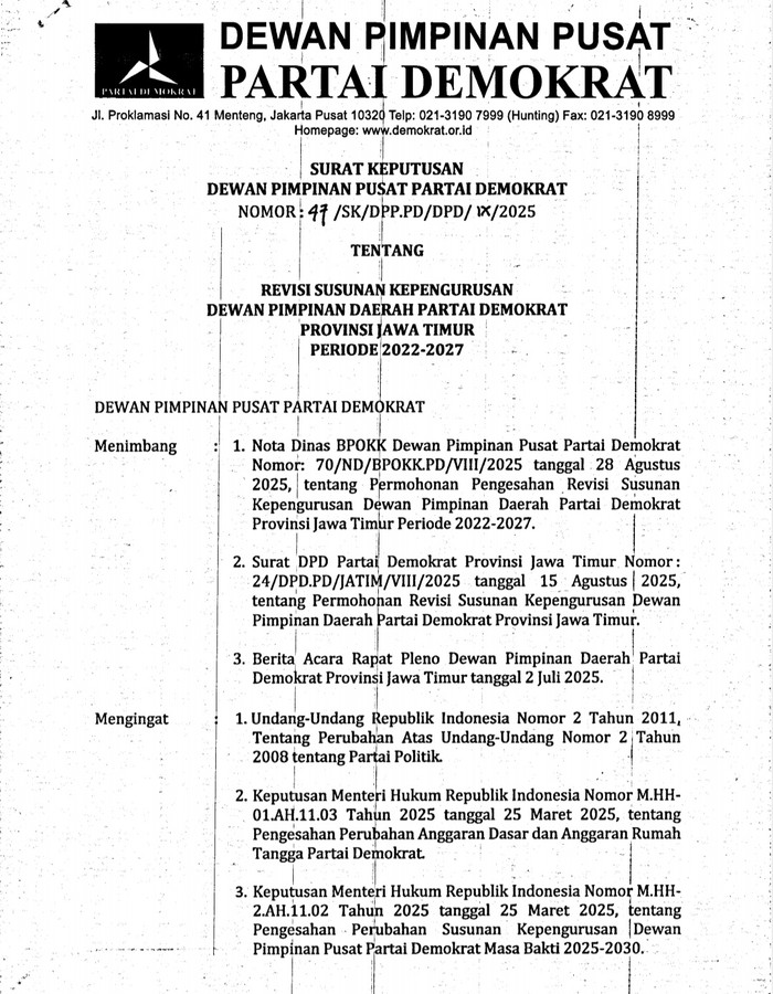 Putusan salinan Demokrat