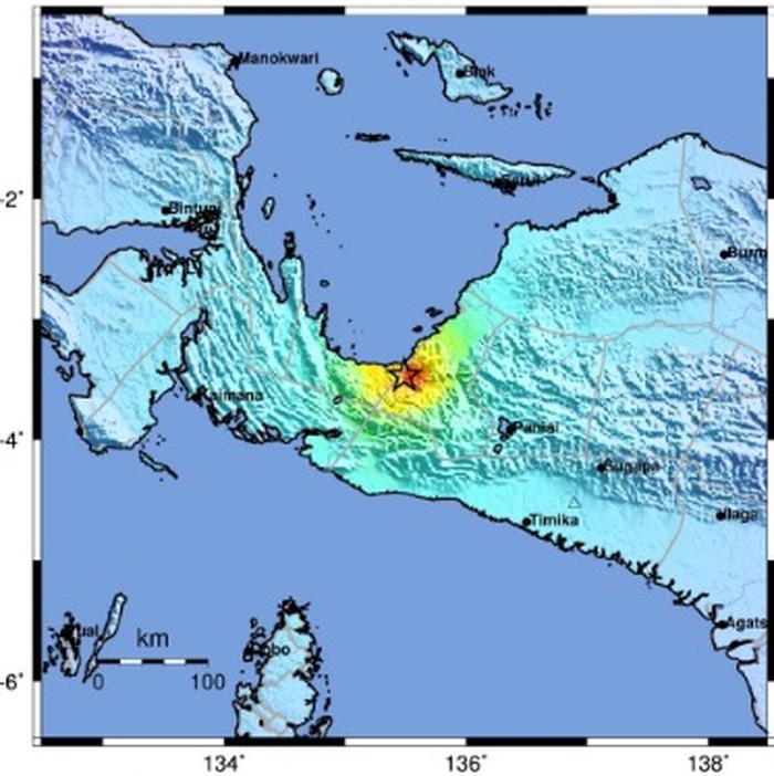 Gempa bumi M 6,5 mengguncang Nabire, Papua Tengah.
