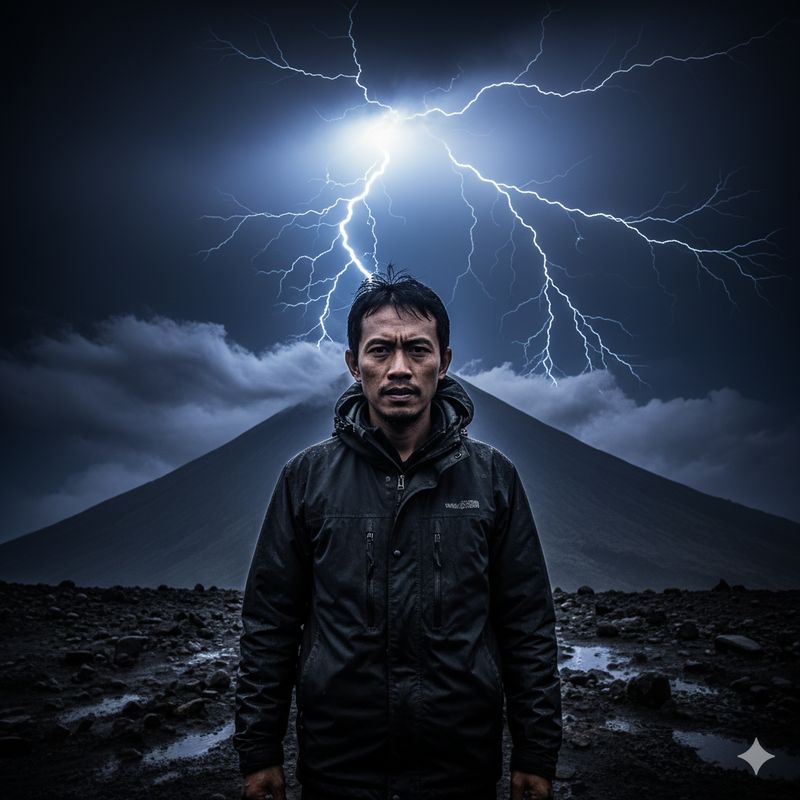 Ilustrasi pendaki (Gambar yang disajikan dalam artikel ini bukanlah foto asli hasil pemotretan, melainkan kreasi visual yang sepenuhnya dihasilkan oleh kecerdasan buatan Gemini AI).