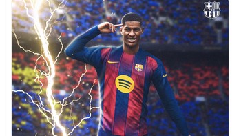 Rashford menjadi bintang kemenangan Barcelona semalam di Liga Champions dengan mencetak 2 gol sehingga Barca menang 2-1 atas Newcastle United. Foto: X.com