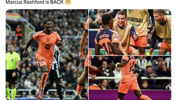 Rashford sudah kembali bersinar setelah terpuruk di Manchester United. Foto: X.com