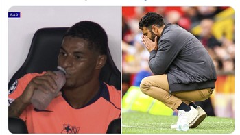 Rashford meminum air mata Amorim. Foto: X.com