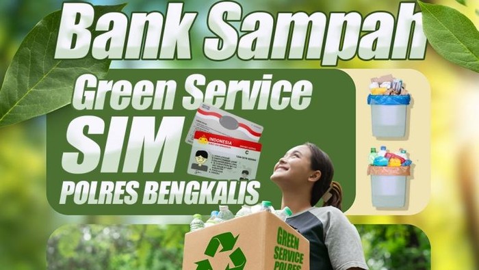 Polres Bengkalis meluncurkan program Green Service untuk pembuatan SIM dengan skema bank sampah, Jumat (19/9/2025).