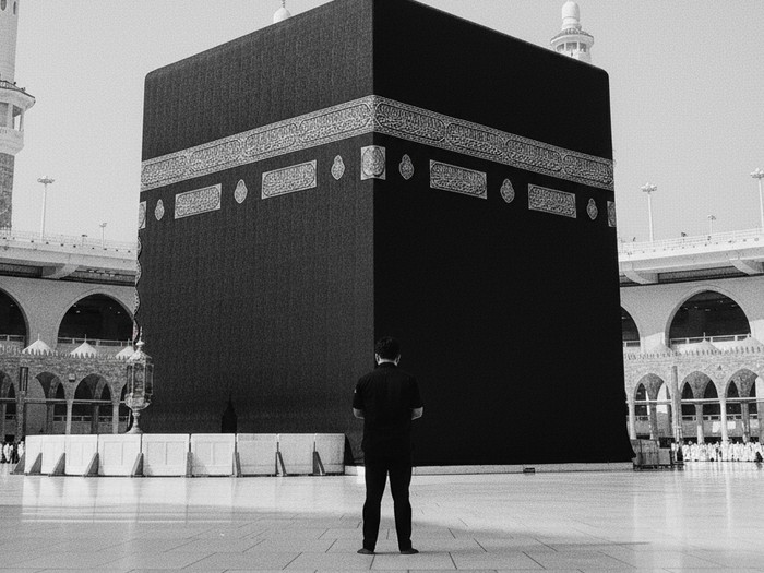 Rekomendasi prompt AI untuk menjadikan foto berada di depan Kabah