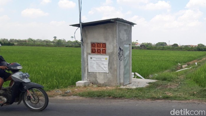 Bangunan rumah pompa air yang viral di media sosial.