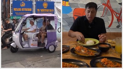 Demi Pecak Ikan, Irfan Hakim Naik Bajaj Listrik Bareng Ayu Ting Ting