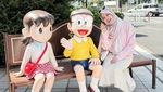 Inara Rusli Throwback Masa Kecil Foto Bareng Patung Doraemon-Gundam