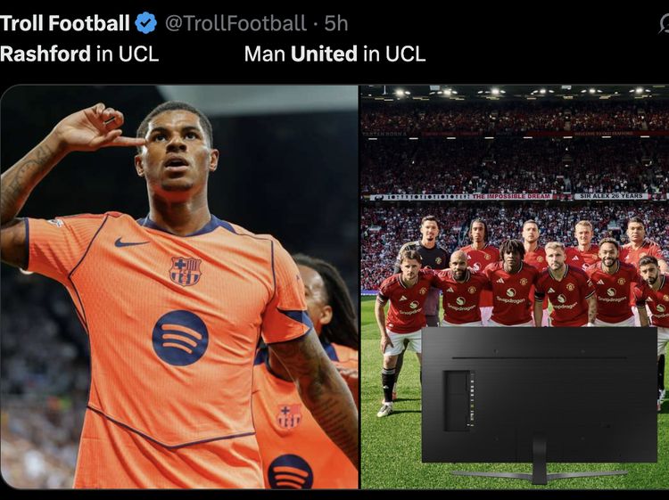 Meme MU Gigit Jari Lihat Rashford Gacor di Barcelona