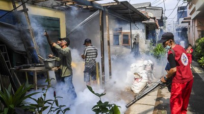 Waspada DBD, Pemukiman Padat di Jakarta Disemprot Asap Anti Nyamuk