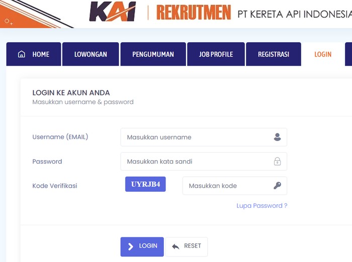 Pengumuman rekrutmen KAI