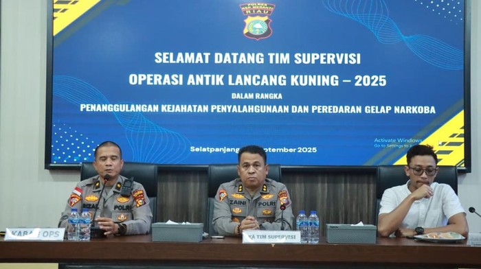 Tim Polda Riau melakukan supervisi Operasi Antik di Polres Meranti, Jumat (19/9/2025).