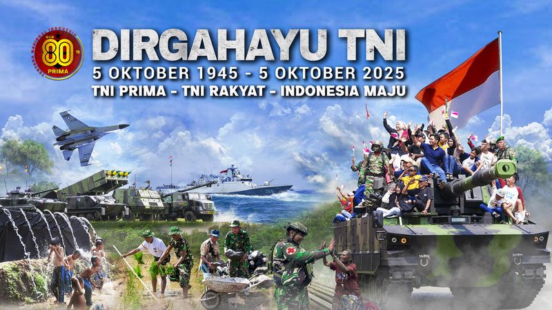 Backdrop HUT ke-80 TNI 2025