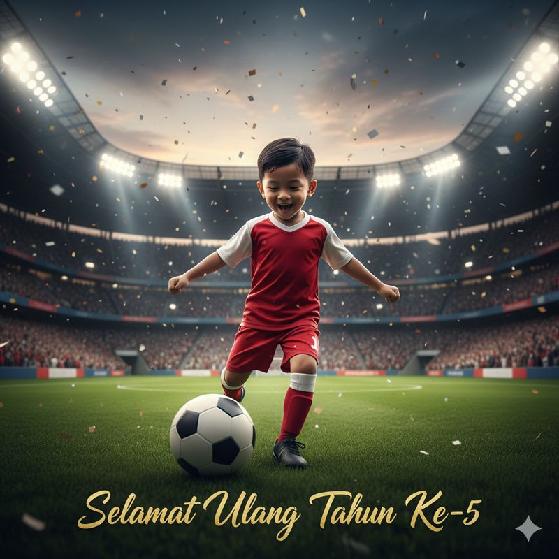 Ilustrasi poster ulang tahun (Seluruh gambar yang disajikan dalam artikel ini bukanlah visual asli, melainkan kreasi visual yang sepenuhnya dihasilkan oleh kecerdasan buatan Gemini AI).