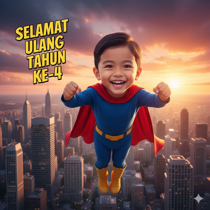 Ilustrasi poster ulang tahun (Seluruh gambar yang disajikan dalam artikel ini bukanlah visual asli, melainkan kreasi visual yang sepenuhnya dihasilkan oleh kecerdasan buatan Gemini AI).