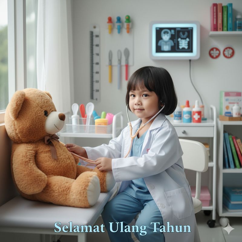 Ilustrasi poster ulang tahun (Seluruh gambar yang disajikan dalam artikel ini bukanlah visual asli, melainkan kreasi visual yang sepenuhnya dihasilkan oleh kecerdasan buatan Gemini AI).