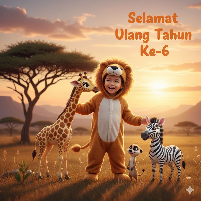 Ilustrasi poster ulang tahun (Seluruh gambar yang disajikan dalam artikel ini bukanlah visual asli, melainkan kreasi visual yang sepenuhnya dihasilkan oleh kecerdasan buatan Gemini AI).