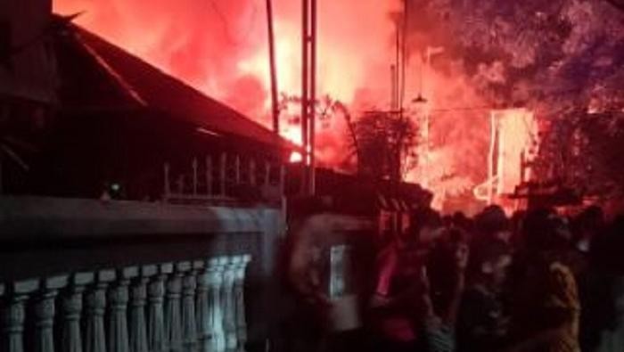 Kebakaran di Kelurahan Maccini Sombala, Kecamatan Tamalate, Makassar.