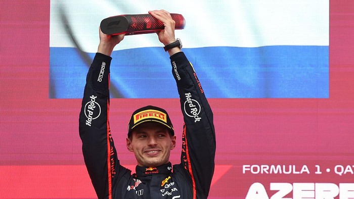 Max Verstappen of Red Bull Racing after the Formula 1 Grand Prix of Azerbaijan at Baku City Circuit in Baku, Azerbaijan on September 21, 2025. (Photo by Jakub Porzycki/NurPhoto via Getty Images)