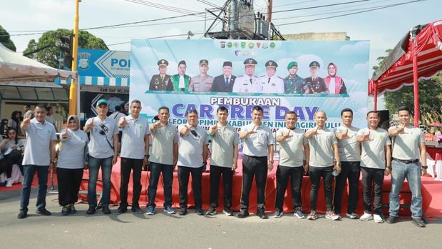 Polres Inhu menggelar kampanye Green Policing di car free day Jalan Sudirman, Minggu (21/9/2025).
