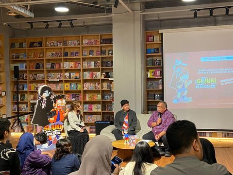 Konferensi pers kolaborasi Si Juki dengan karakter ciptaan Osamu Tezuka, Black Jack, dalam komik berjudul Si Juki x Black Jack: Operasi di Kyokarta, diterbitkan oleh Elex Media Komputindo (Kompas Gramedia Group).