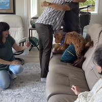 Anggota keluarga yang hadir pun langsung memeluk Tyler dan Aurelie serta memberikan selamat kepada calon orangtua baru itu. Foto: Instagram/@aurelie