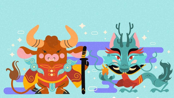 Ilustrasi shio atau zodiak China