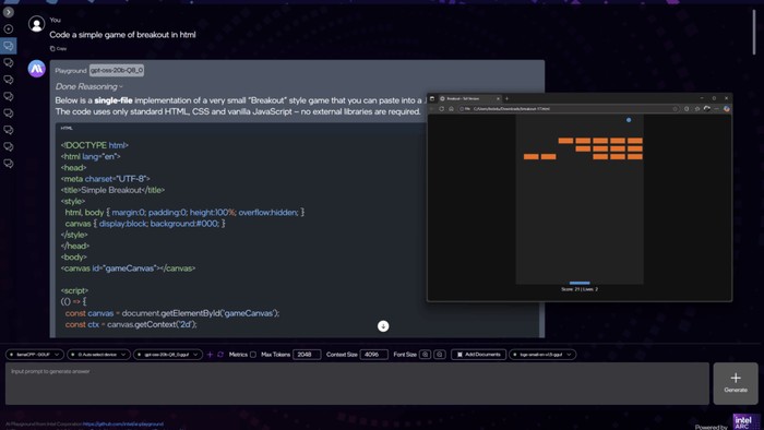 Intel AI Playground