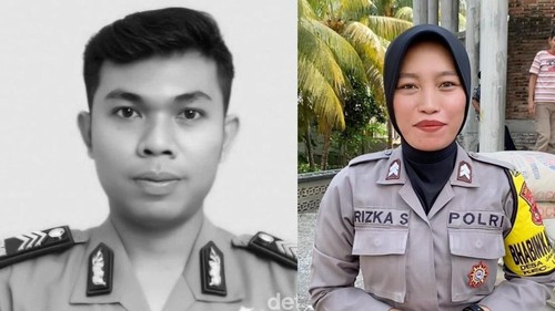 Kolase foto Brigadir Esco Faska Relly dan istrinya, Briptu Rizka Sintiyani. (Foto: Dok. Istimewa)