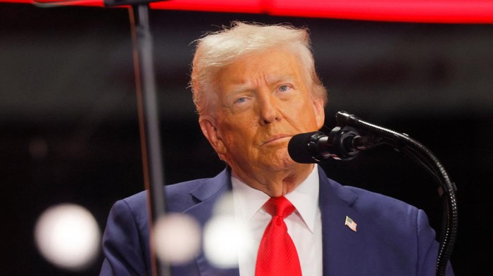 U.S. President Donald Trump attends a memorial service for slain conservative commentator Charlie Kirk at State Farm Stadium in Glendale, Arizona, U.S., September 21, 2025.  REUTERS/Brian Snyder