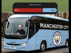 Satu lagi meme parkir bus ala Pep Guadiola. Foto: dok. Internet/X (Twitter)