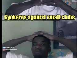 Kalau yang ini meme ledekan kepada Viktor Gyokeres lantaran dianggap minim aksi di lini depan Arsenal. Foto: dok. Internet/X (Twitter)