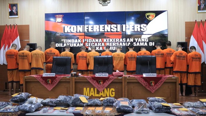 Pelaku perusakan kantor dan pos polisi di Malang