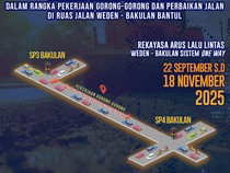 Ada Perbaikan, Jalan Kweden-Bakulan Bantul One Way hingga 18 November