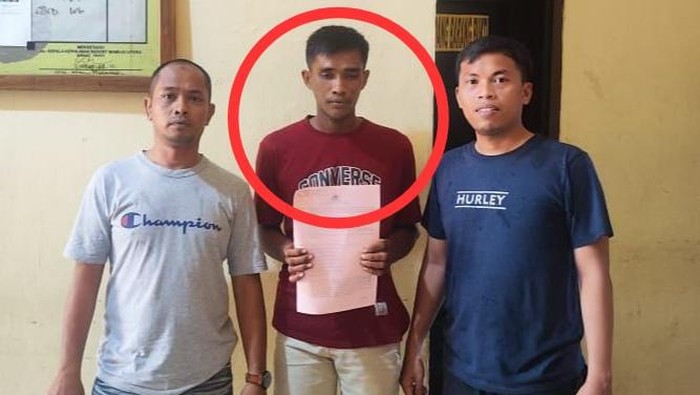 Risman pembunuh karyawati koperasi di Pasangkayu saat ditangkap polisi.