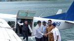 Potret Pesawat Amfibi Mendarat di Samosir, Bawa Gubsu Bobby Nasution