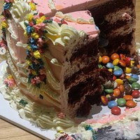 Serasi dengan penampilannya, kue ulang tahun Eva juga tampak colorful dengan warna-warna cerah. bday din din, tulis keterangan dalam unggahan Eva. Foto: Instagram/@evacelia