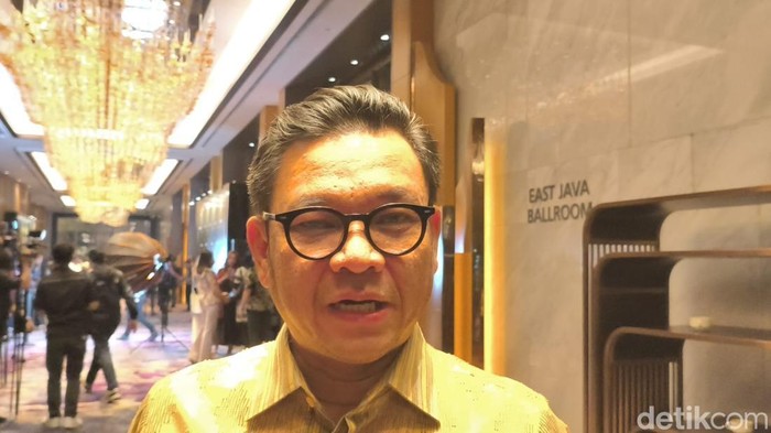 Gubernur Lembaga Ketahanan Nasional (Lemhannas), Ace Hasan Syadzily dalam acara Adhyaksa Awards 2025 (Mulia/detikcom)