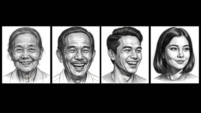 Ilustrasi sketsa hitam putih (Seluruh gambar yang disajikan dalam artikel ini bukanlah visual asli, melainkan kreasi visual yang sepenuhnya dihasilkan oleh kecerdasan buatan Gemini AI).