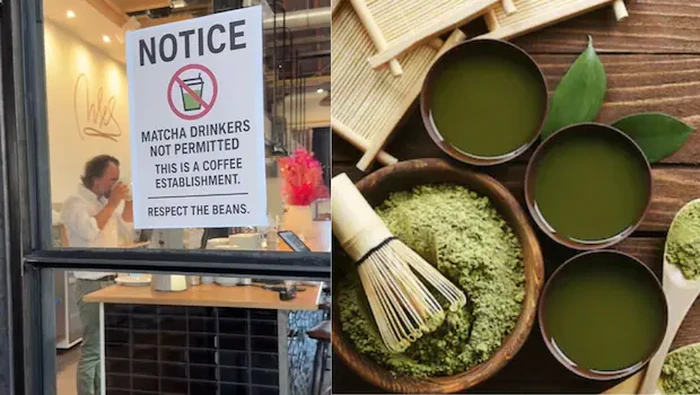 Kafe larang peminum matcha masuk.