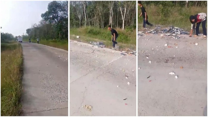 Makan bergizi gratis (MBG) jatuh di jalan