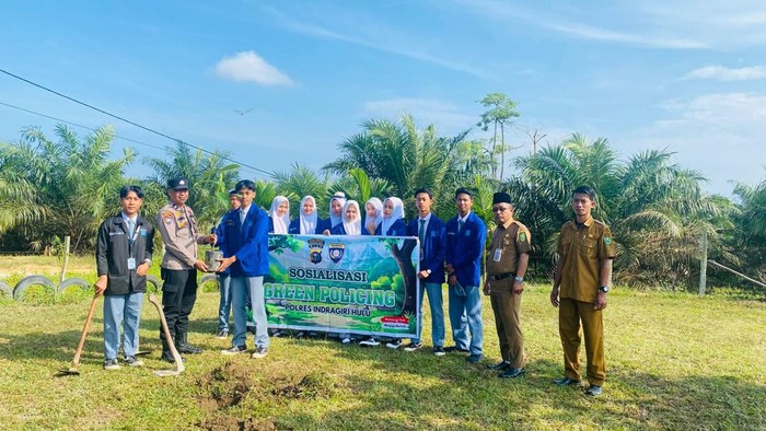 Polres Inhu Gandeng Generasi Z Tanam Pohon dan Kesadaran Lingkungan, Senin (22/9/2025).