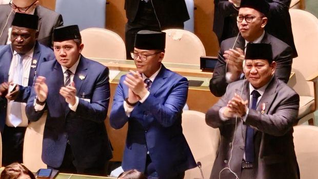 Presiden Prabowo Subianto standing ovation saat Presiden Prancis Emmanuel Macron mengumumkan Prancis mengakui Palestina sebagai negara.