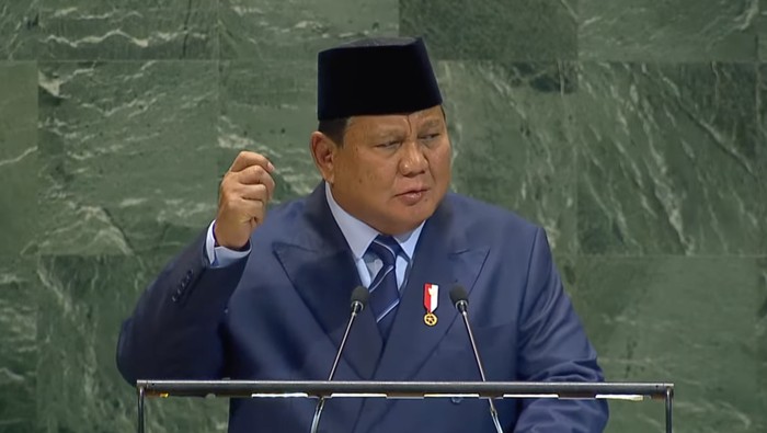 Presiden Prabowo Subianto di PBB. (YouTube United Nations)