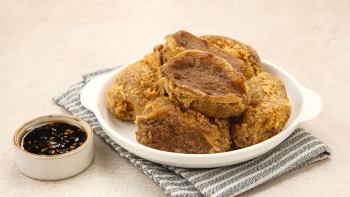 Tahu Walik, fried tofu stuffed with meatball. Indonesian food