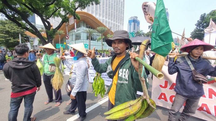 Aksi Hari Tani Nasional di Jakarta Pusat (Taufiq/detikcom)