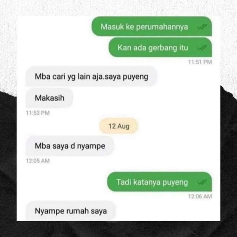 Memakai jasa abang ojol sudah jadi hal biasa setiap harinya. Berikut ini beberapa kejadian kocak di chat antara driver ojol dan pelanggan.
