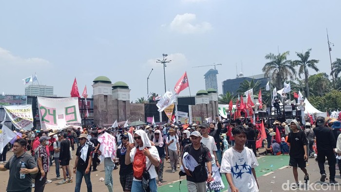 Demo Hari Tani di Depan DPR. (Rizky/detikcom)